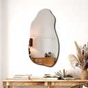 Irregular Asymmetrical Wall Mirror for Living Room Bathroom Entryway, Modern Decorative Mirror Hanging (Hook Style, 31.5'' x 17.7'') (Frameless)