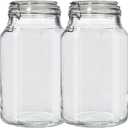 1 Gallon Glass Jar with Lid,2 Pack Large Gallon Mason Jar with Airtight Lids,Wide Mouth Glass Pickling Jars for Canning,Fermenting,Preserving