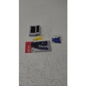 RJ45 Crimp Tool Kit Pass Thru Ethernet Crimper for Cat5e Cat6 Cat6a 8P8C Modular Connectors, All-in-One Cat6 Crimping Tool and Tester(9V Battery Not Included)