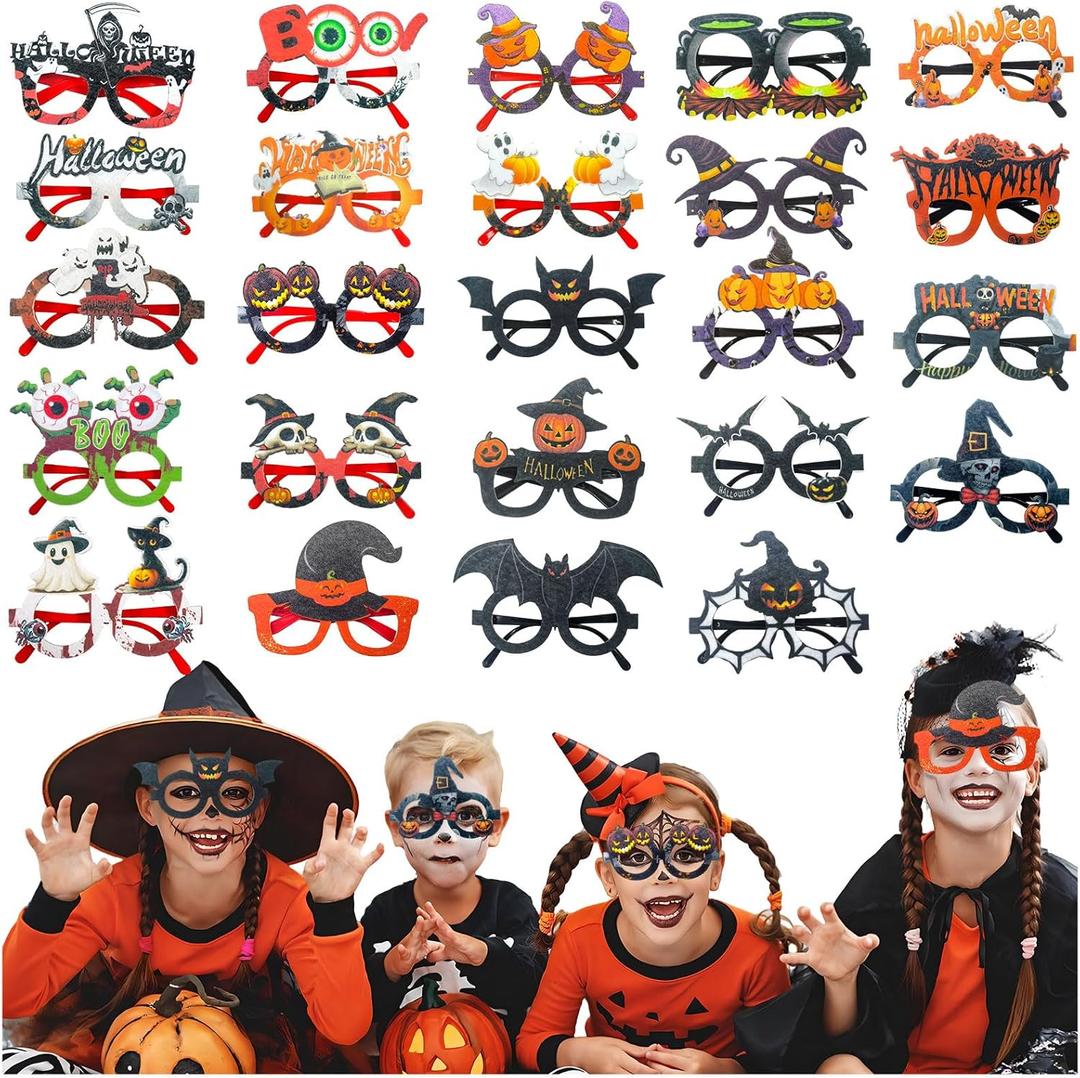 Halloween Party Glasses Glitter Halloween Decorations Funny Party Favor for Adult Halloween Party Supplies (24 pc)