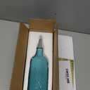 Sweejar Ceramic Olive Oil Dispenser Bottle, 20 Oz Relief Design EVOO Oil and Vinegar Dispensing Bottle with Spout for Kitchen, Set of 1 (Gradient Blue)