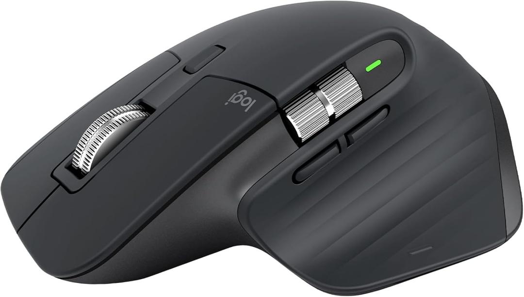 Logitech MX Master 3S Wireless Mouse Standard Edition with Logi Bolt USB Receiver, Ultra-fast Scrolling, Ergo, 8K DPI, Track on Glass, Quiet Clicks, USB-C, Bluetooth, Windows, Linux, Chrome - Graphite Black