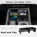 2PCS Center Console Organizer Compatible with 2023 2024 2025 2026 Honda Pilot/ 2026 Honda Passport Armrest Tray Insert Divider Slot Box Secondary ABS Plastic Material Interior Accessories