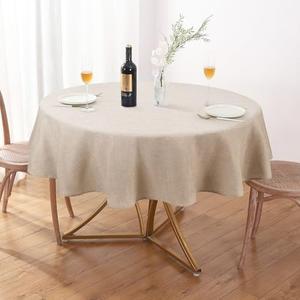 AUSSPVOCT Textured Linen 60 Inch Round Tablecloth Up to 40'' Tables, Waterproof Spill-Proof Wipeable Round Table Cloth Wrinkle Free Circle Dining Tablecover for Birthday Farmhouse Spring Easter Decor