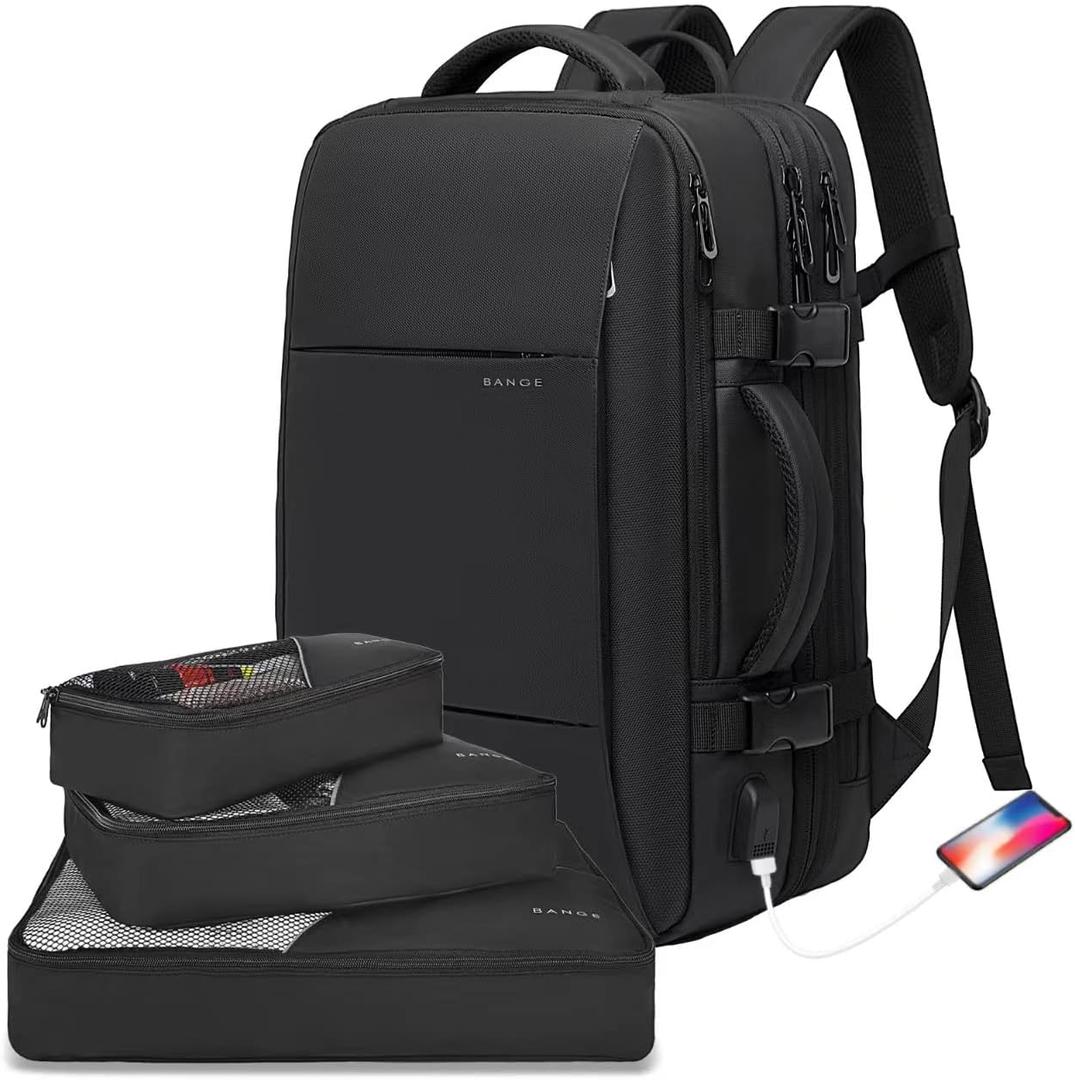 BANGE 35L Lightweight Backpack, 17.3 inch Travel Laptop Backpacks, Unisex Multifunctional Storage Pockets Business Commuter Rucksack, Waterproof and Wear-resistant Outdoor Sports Leisure daypack