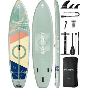 Starcity Family Stand Up Paddle Board for 2+1 People, Inflatable Paddle Board Extra Wide Design 11’6" 35" 6" 450lbs Capacity, Sup Board for Yoga Fishing Camping, W/Complete Accessories