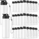 Mifoci 72 Pcs Plastic Water Bottles Bulk 17 oz, White, Black