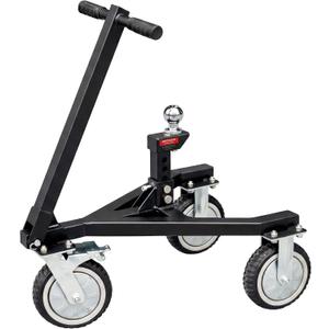 Trailer Dolly, 3500 lb Tongue Weight Capacity, Heavy Duty Trailer Mover Dolly with 2 inch Ball, Angle Adjustable, 8'' PU Swivel Wheels with Brakes, for RV, Boat, Camper & Utility Trailers