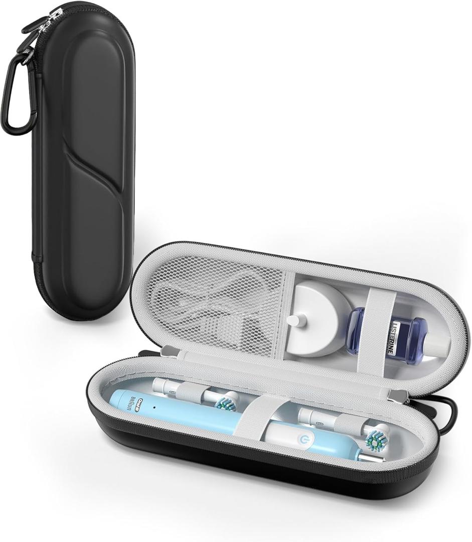 ProCase Toothbrush Travel Case for Oral-B/Oral-B Pro 1000 1500 5000 7000 7500 6000 9600/Philips Sonicare 4100 5100 1100 6100 5300 Oral-B iO Electric Toothbrush Portable Hard Container -Black