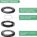 M METERXITY 50-Pack Curtain Grommets, 1-9/16"(40mm) Inner Diameter Plastic Curtain Rings Clip Eyelet Rings Nanoscale Low Noise Roman Ring for Windows/Fabric, Home Drapes Grommets [Black]