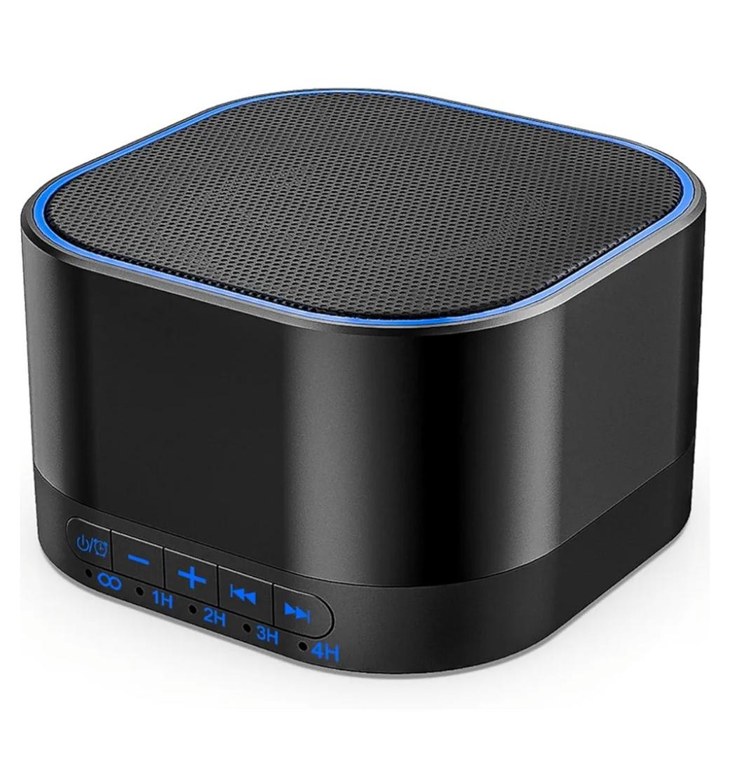 Magicteam White Noise Machine with 20 Non Looping Natural Soothing Sounds Memory Function 32 Levels of Volume Powered by AC or USB and Sleep Sound Timer Therapy for Baby Kids Adults Black