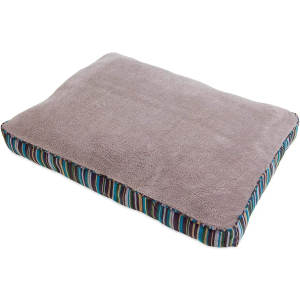 Petmate Microban Pet Bed Petmate Deluxe Pillow Bed with Microban, Gusseted BLUE/Gold Striped Chenille, 27-inch X 36-inch