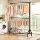 Double Rod Clothing Rack Load 622 LBS, Heavy Duty Clothes Rack for Hanging Clothes, 82.68 inch High Garment Rack with Storage Shelves, Metal Clothing Hanger Closet Wardrobe Organizer (Black)