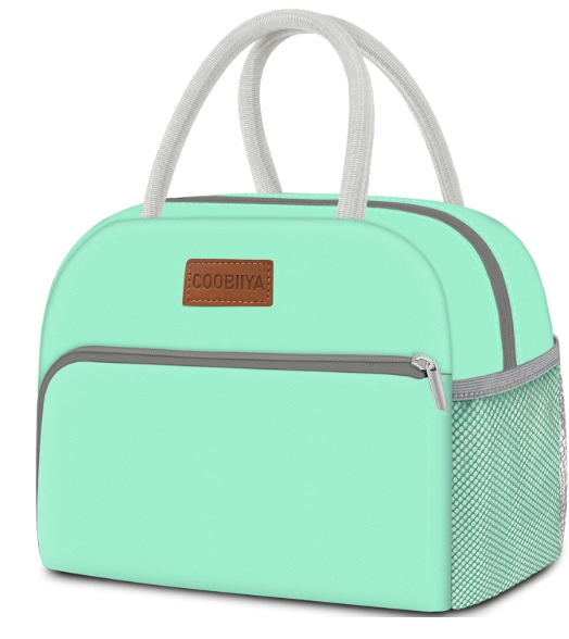 Coobiiya Lunch Bag Women, Lunch Box Bag for Women Adult Men, Small Leakproof Cute Lunch Tote Large Capacity Reusable Insulated Cooler Lunch Container for Work/Office/Picnic/Travel-Green (A-Regular Lunchbag, A-Green)