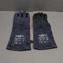 Fireplace Gloves Fire Heat Resistant: Dark-Grey 16IN 932 - Fireproof Leather for Fireplace Fire Pit Wood Stove Campfire Furnace BBQ Grill Oven Stick Mig Welding Welder Gear - Birthday Gift XL