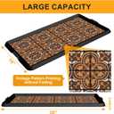BEHERO Boot Tray Shoe Mat Decorative Patterned, Rubber Boot Matt Tray Indoor and Outdoor Use, 16" x27.5" Shoe Cleaning Mat Non-Slip, Shoe Storage Waterproof with Artistic Prints for Entryway(Brown)