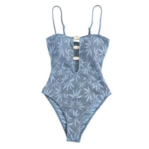 SOLY HUX Women's One Piece Swimsuit Cutout Bathing Suits High Cut Swimwear Vacation Cruise Wear, Size L