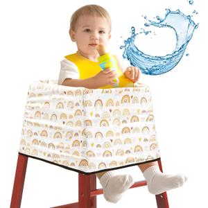 HOMBYS Waterproof Baby High Chair Cover for Restaurtant, Extra Thick & Soft Resuable Baby High Chair Cover for Protecting Wooden or Restaurant High Chair from Messy Meals and Dirty, Durable & Washable