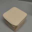 WOOMADA Travel Jewelry Case, Portable Jewelry Box with 6 Velvet Jewelry Zipper Pockets, Gift Idea for Women (Beige)