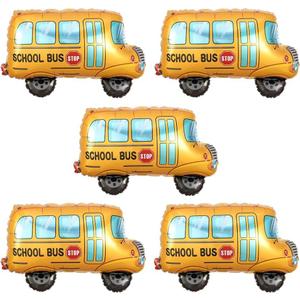 5 PCS Back to School Balloons, School Bus Kindergarten Balloon for Classroom Welcome Back to School Decorations Large Aluminum Foil Balloon Set First Day of School Party