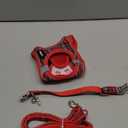 GAMUDA Small Dog Harness Collar and Leash Set, Step in No Chock No Pull Soft Mesh Adjustable Dog Vest Harnesses Plaid Reflective for Dogs Puppy Cats Kitten Rabbit (Red, S)