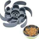 Slow Feeder Dog Bowls Insert, Third Generation upgraded Super Firm Eating Bowl Cuttable for Large Breed and Medium Small Size Compatible with Regular Elevated Metal Glass Dog Bowl (Gray)