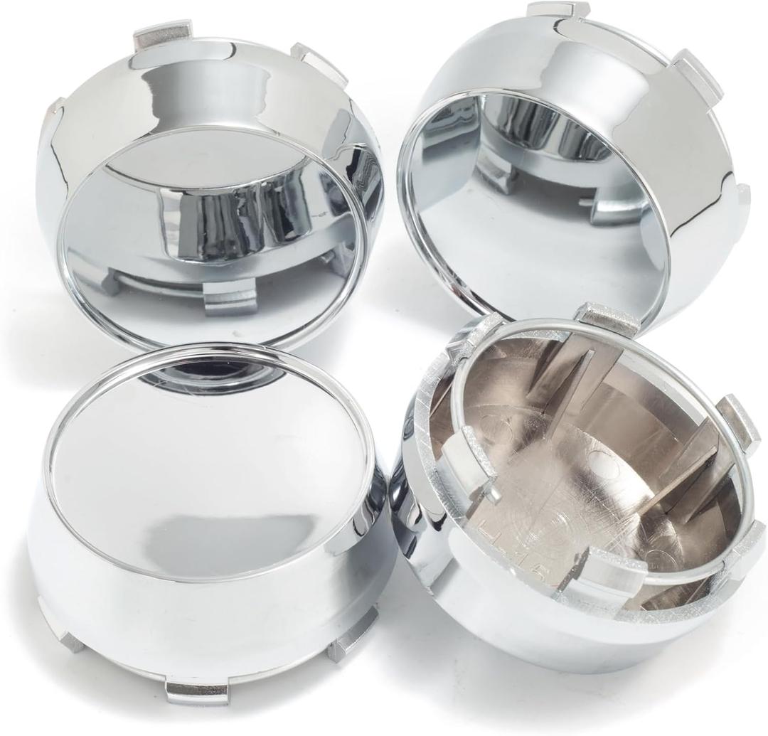 4Pcs 2.36in / 60mm Car Wheel Center Caps for Wheel Rim Center 2.36" OD / 2.2" ID Chrome Snap-On Hub Caps
