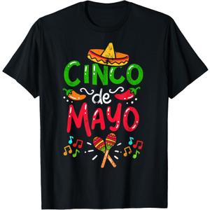Vintage Cinco De Mayo Mexico T-Shirt (Small, Black)