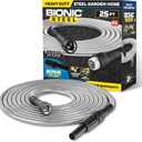 Bionic Steel 25 Ft Short Metal Garden Hose with Nozzle, Premium 304 Stainless Steel Metal Water Hose 25Ft, Flexible, Kink Free, Lightweight, Heavy Duty, Crush Resistant Fittings, 500 PSI, 2025 Model