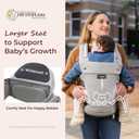 Momcozy Baby Carrier with Hip Seat, 2-in-1 Detachable Hands-Free Carrier for Long Walks, Forward-Facing Carry up to 44lbs, Breathable Infant Carrier, Fits Waists up to 45 Inches, AirMesh Grey