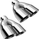 LCGP Dual Exhaust Tip 2.5 inch Inlet 3.5 inch Outlet Universal Car Stainless Steel Angle Cut 2-Packs Tailpipe(left and right)