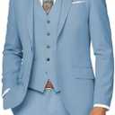 Wangyue Mens Suit 3 Piece Slim Fit Suit for Men Formal Business Suit Wedding Groom Prom Tuxedo Dinner Party, XL