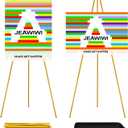 JEAWIWI 2PCS Golden Easel Stand for Wedding Sign Stand, 66 Inch Adjustable Metal Easels for Display, Portable Folding Easel for Wedding, Display Show, Arts, Poster with Portable Bags