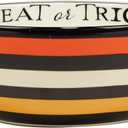 Spooky Halloween Deep Bowl  110 oz. Large Ceramic Bowl with Colorful Stripes and 'Trick or Treat' Interior Rim  Festive Halloween Serveware for Salads, Popcorn, Candy & Party Snacks