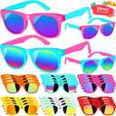24 Pack Kids Sunglasses With UV400 Protection - Party Favor for Boys Girls Age 3-8 - Neon Goody Bag Favors for Beach, Pool, Birthday, Graduation Party Supplies - Great Gift
