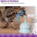Catstages 2-in-1 Flutter Dome Electronic Cat Toy Plush Motion Toy for Indoor Cats, Ball Track Add-On, Blue