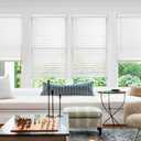 LazBlinds 2-inch Cordless Faux Wood Blinds with Royal Valance, Room Darkening Horizontal Window Blinds, Inside Mount Blinds for Windows - Fit for Window 27" W x 36" H - White