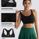 RUNNING GIRL Adjustable Straps High Impact Sports Bra for Women,High Support Workout Sports Bras with Sewn in Pads (Black, L)