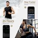 Smart Ring for Women & Men, Fitness Tracker with Heart Rate, Blood Oxygen, Sleep Monitoring, Long-Lasting Battery, IP68 Waterproof, Compatible with iOS & Android (Black, #7)