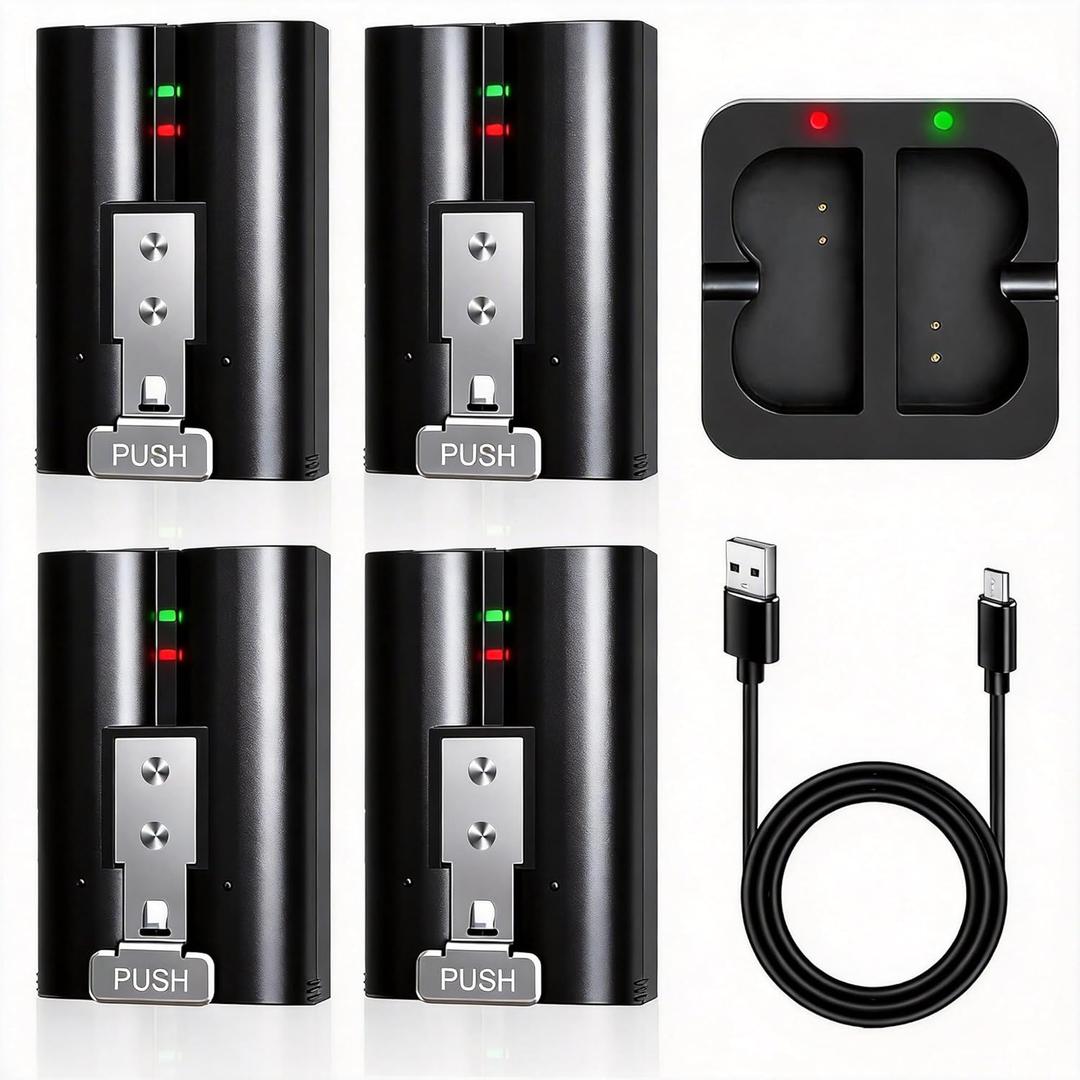 4-Pack Replacement Battery 6040mAh Upgraded Lithium-ion Compatible with Ring-Doorbell 2/3/4, Solar Floodlight,Spotlight, and Stick Up Cameras Rechargeable Battery 3.65V