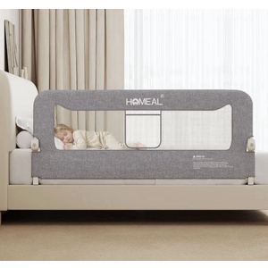 HOMEAL Bed Rail for Toddlers, 59in Swing Down Baby Bed Rail Guard, Toddler Bed Rails for King Size Beds, Twin, Full, Queen, Bed Guard Rail for Toddlers, Grey