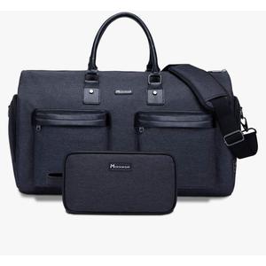 Modoker Convertible Garment Bag with Toiletry Bag, Carry On Garment Duffel Bag for Men Women Travel, Multi-Function Suit Bag 2 in 1 Hanging Suitcase, Black
