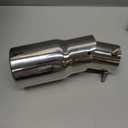 Stainless Steel Car Exhaust Tip, 2.5" to 3.3" Adjustable Vehicle Modification Tail Exhaust Pipe, Chrome-Plated Automotive Finish Tailpipe Decoration Accessories, Universal Fit (Silver)