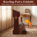 Wooden Prayer Kneeler with Foldable Padded Stool and Drawer for Praying Catholic