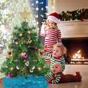 ShinyBeauty Mini Tree Skirt-Turquoise-Sequin Tree Skirt-24Inch Teal Mini Christmas Tree Skirt Aqua Blue Christmas Tree Skirt Christmas Decorations Small Tree Skirt for Small/Slim/Pencil/Tabletop Trees