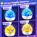 One Fire Dinosaur Night Light Projector, with 15 Films & Bluetooth Music and Remote-Controlled Dino Night Light, Rechargeable Star Projector for Kids, Dino Decor Dinosaur Gifts for Boys.