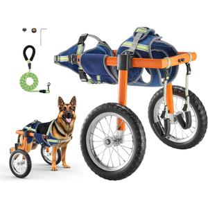 VEVOR Dog Wheelchair for Back Legs, Lightweight 2 Wheels Pet Wheelchair, Height, Width & Length Adjustable, Dog Cart with Shock-Absorbing Wheels, for Injured, Disabled Dogs 48-88 lbs, Large
