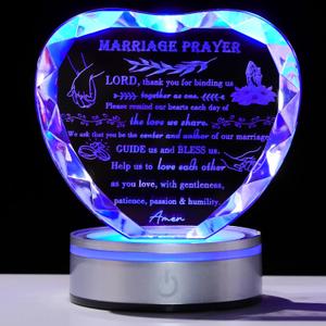 Qianwei Wedding Gifts for Couples Unique 2024 - Happy Anniversary Marriage Gift Crystal Keepsake - Engagement Gifts Bridal Shower Gifts for Bride and Groom Engagement Newlywed Mr and Mrs Gifts