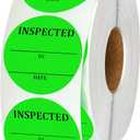 Gueevin 1000 Pcs Circle Inventory Labels QC Passed 2" Quality Control Inspected By Inventory Stickers Fluorescent Green Label Writable Handling for Shipping Control Organization