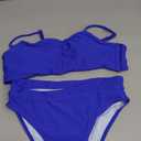 MOSHENGQI Women High Wasited Bikini Shoulder Strap 2 Piece High Cut String Swimsuits (Small)